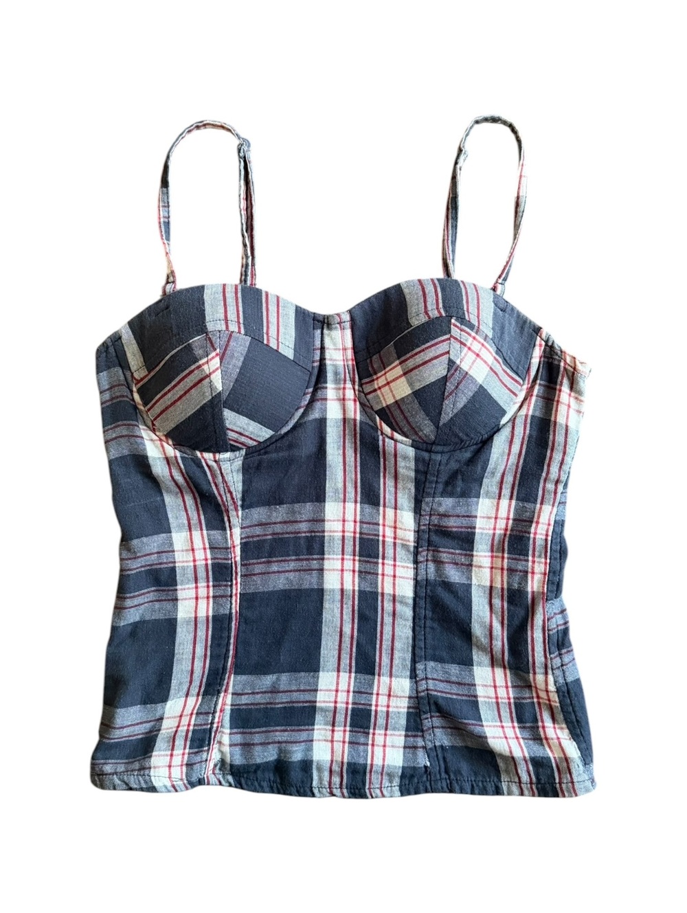Charlotte Russe Y2K Plaid Corset Style Top